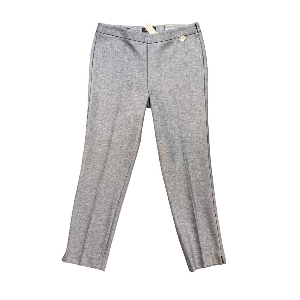 Talbots Pants Womens 10 Blue Gray Chatham Ankle Slim Leg Side Zip Trousers